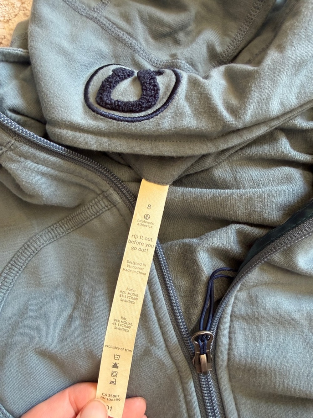 lululemon athletica slate blue zip-up hoodie - Picture 3 of 3